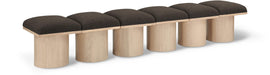 Meridian Furniture - Pavilion Brown Boucle Fabric Upholstered 6pc. Bench - 465Brown-6B - GreatFurnitureDeal