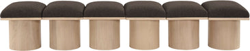 Meridian Furniture - Pavilion Brown Boucle Fabric Upholstered 6pc. Bench - 465Brown-6B - GreatFurnitureDeal