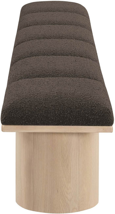 Meridian Furniture - Pavilion Brown Boucle Fabric Upholstered 6pc. Bench - 465Brown-6B - GreatFurnitureDeal