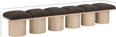 Meridian Furniture - Pavilion Brown Boucle Fabric Upholstered 6pc. Bench - 465Brown-6B - GreatFurnitureDeal