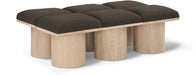 Meridian Furniture - Pavilion Brown Boucle Fabric Upholstered 6pc. Bench - 465Brown-6C - GreatFurnitureDeal