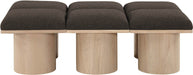 Meridian Furniture - Pavilion Brown Boucle Fabric Upholstered 6pc. Bench - 465Brown-6C - GreatFurnitureDeal
