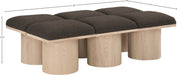 Meridian Furniture - Pavilion Brown Boucle Fabric Upholstered 6pc. Bench - 465Brown-6C - GreatFurnitureDeal