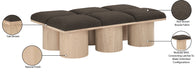 Meridian Furniture - Pavilion Brown Boucle Fabric Upholstered 6pc. Bench - 465Brown-6C - GreatFurnitureDeal