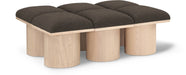 Meridian Furniture - Pavilion Brown Boucle Fabric Upholstered 6pc. Bench - 465Brown-6D - GreatFurnitureDeal