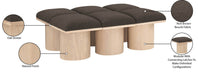 Meridian Furniture - Pavilion Brown Boucle Fabric Upholstered 6pc. Bench - 465Brown-6D - GreatFurnitureDeal