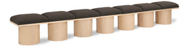 Meridian Furniture - Pavilion Brown Boucle Fabric Upholstered 7pc. Bench - 465Brown-7A - GreatFurnitureDeal