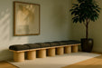 Meridian Furniture - Pavilion Brown Boucle Fabric Upholstered 7pc. Bench - 465Brown-7A - GreatFurnitureDeal