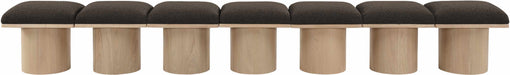 Meridian Furniture - Pavilion Brown Boucle Fabric Upholstered 7pc. Bench - 465Brown-7A - GreatFurnitureDeal