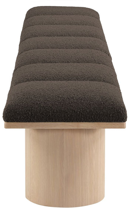 Meridian Furniture - Pavilion Brown Boucle Fabric Upholstered 7pc. Bench - 465Brown-7A - GreatFurnitureDeal