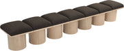Meridian Furniture - Pavilion Brown Boucle Fabric Upholstered 7pc. Bench - 465Brown-7A - GreatFurnitureDeal