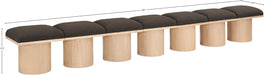 Meridian Furniture - Pavilion Brown Boucle Fabric Upholstered 7pc. Bench - 465Brown-7A - GreatFurnitureDeal