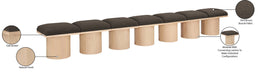 Meridian Furniture - Pavilion Brown Boucle Fabric Upholstered 7pc. Bench - 465Brown-7A - GreatFurnitureDeal