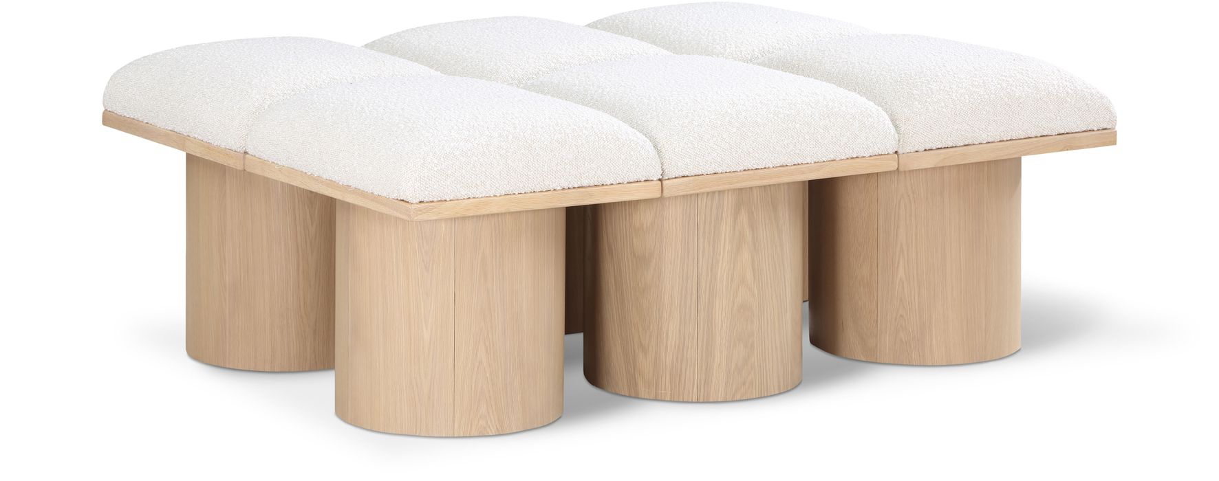 Meridian Furniture - Pavilion Cream Boucle Fabric Upholstered 6pc. Bench - 465Cream-6D - GreatFurnitureDeal