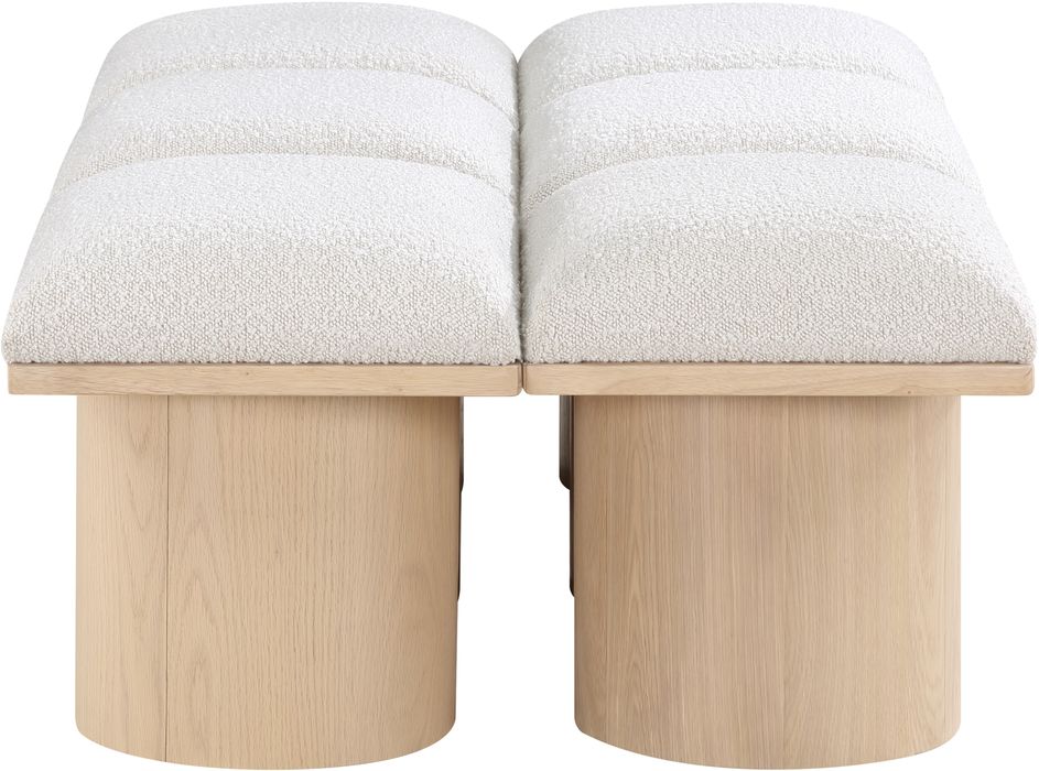 Meridian Furniture - Pavilion Cream Boucle Fabric Upholstered 6pc. Bench - 465Cream-6D - GreatFurnitureDeal