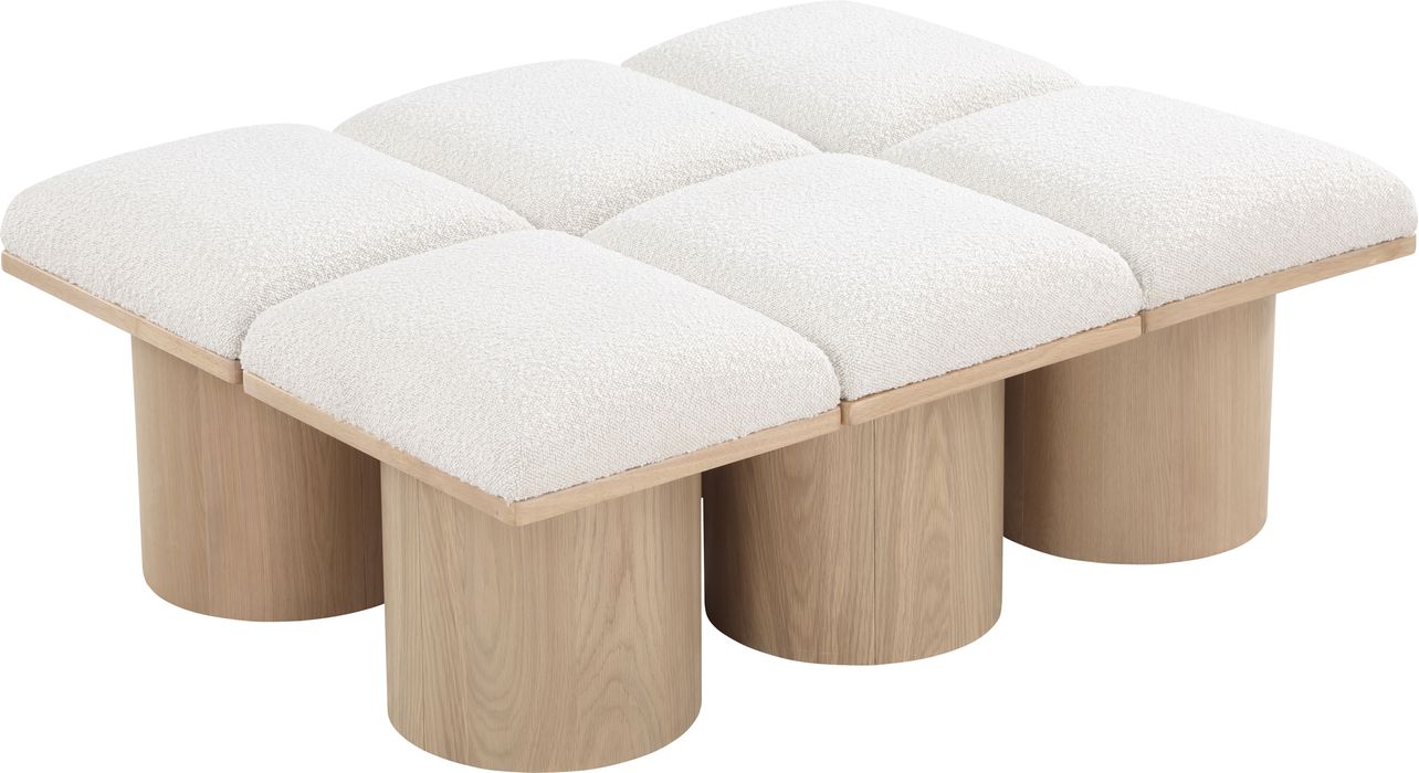 Meridian Furniture - Pavilion Cream Boucle Fabric Upholstered 6pc. Bench - 465Cream-6D - GreatFurnitureDeal
