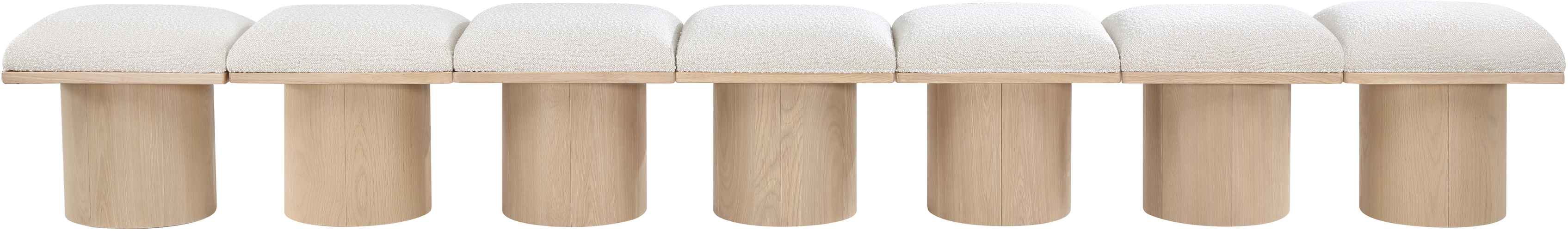 Meridian Furniture - Pavilion Cream Boucle Fabric Upholstered 7pc. Bench - 465Cream-7A - GreatFurnitureDeal