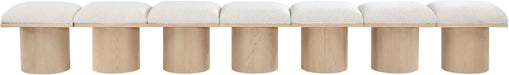 Meridian Furniture - Pavilion Cream Boucle Fabric Upholstered 7pc. Bench - 465Cream-7A - GreatFurnitureDeal