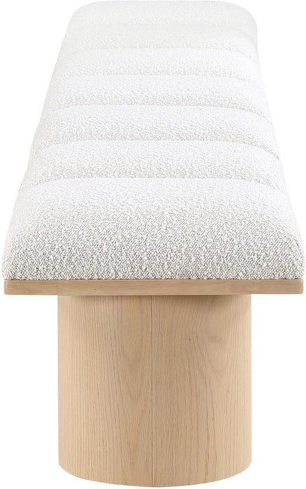 Meridian Furniture - Pavilion Cream Boucle Fabric Upholstered 7pc. Bench - 465Cream-7A - GreatFurnitureDeal