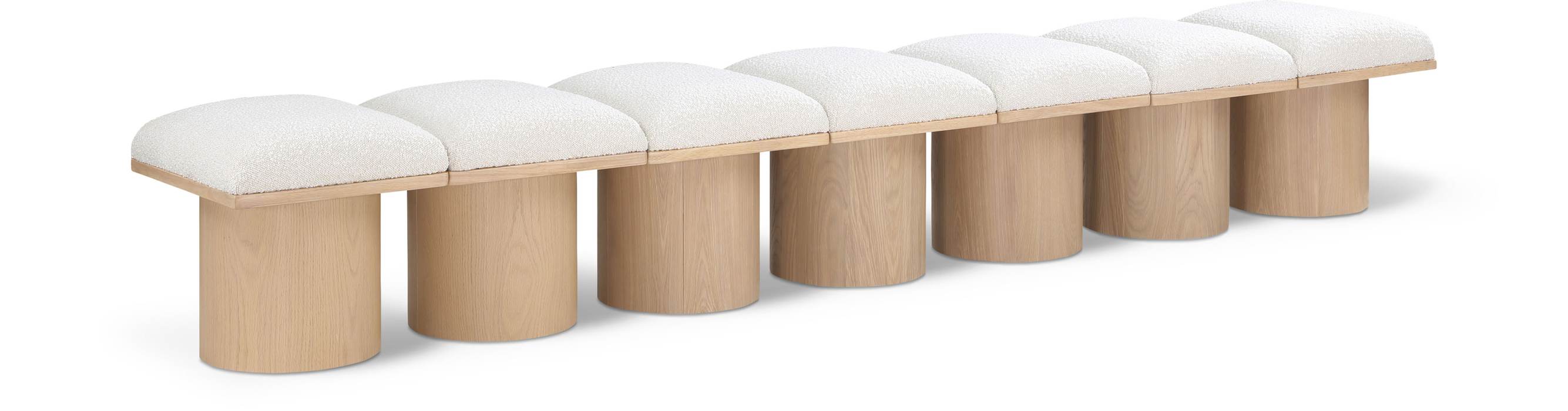 Meridian Furniture - Pavilion Cream Boucle Fabric Upholstered 7pc. Bench - 465Cream-7B - GreatFurnitureDeal