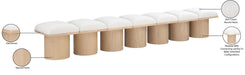 Meridian Furniture - Pavilion Cream Boucle Fabric Upholstered 7pc. Bench - 465Cream-7B - GreatFurnitureDeal