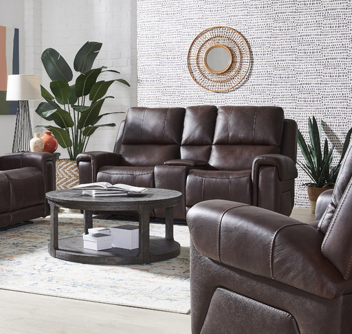 Southern Motion REVIVE - 466 Burton Triple Power Console Loveseat with USB in Reno Walnut - 466-86P - GreatFurnitureDeal