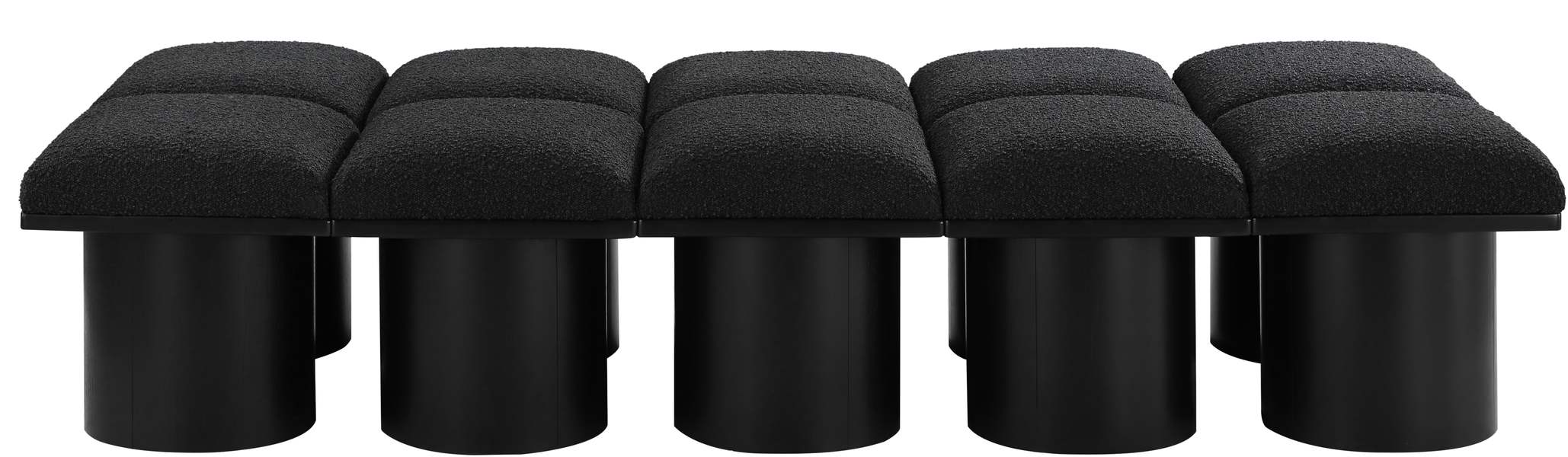 Meridian Furniture - Pavilion Black Boucle Fabric Upholstered 10pc. Bench - 466Black-10D - GreatFurnitureDeal