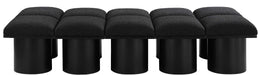 Meridian Furniture - Pavilion Black Boucle Fabric Upholstered 10pc. Bench - 466Black-10D - GreatFurnitureDeal