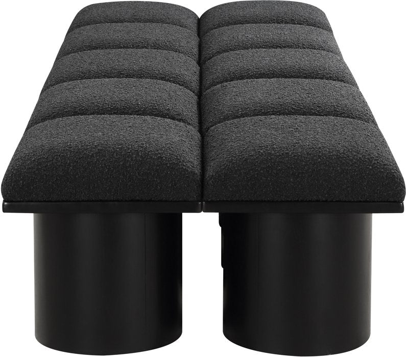 Meridian Furniture - Pavilion Black Boucle Fabric Upholstered 10pc. Bench - 466Black-10D - GreatFurnitureDeal