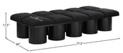 Meridian Furniture - Pavilion Black Boucle Fabric Upholstered 10pc. Bench - 466Black-10D - GreatFurnitureDeal