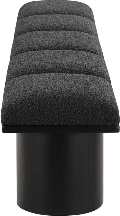 Meridian Furniture - Pavilion Black Boucle Fabric Upholstered 5pc. Bench - 466Black-5B - GreatFurnitureDeal