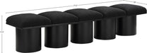 Meridian Furniture - Pavilion Black Boucle Fabric Upholstered 5pc. Bench - 466Black-5B - GreatFurnitureDeal