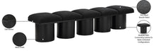 Meridian Furniture - Pavilion Black Boucle Fabric Upholstered 5pc. Bench - 466Black-5B - GreatFurnitureDeal