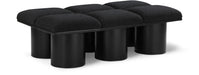 Meridian Furniture - Pavilion Black Boucle Fabric Upholstered 6pc. Bench - 466Black-6C - GreatFurnitureDeal