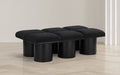 Meridian Furniture - Pavilion Black Boucle Fabric Upholstered 6pc. Bench - 466Black-6C - GreatFurnitureDeal