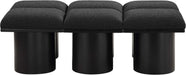 Meridian Furniture - Pavilion Black Boucle Fabric Upholstered 6pc. Bench - 466Black-6C - GreatFurnitureDeal