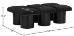 Meridian Furniture - Pavilion Black Boucle Fabric Upholstered 6pc. Bench - 466Black-6C - GreatFurnitureDeal