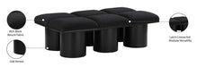 Meridian Furniture - Pavilion Black Boucle Fabric Upholstered 6pc. Bench - 466Black-6C - GreatFurnitureDeal