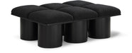 Meridian Furniture - Pavilion Black Boucle Fabric Upholstered 6pc. Bench - 466Black-6D - GreatFurnitureDeal