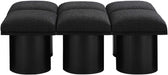 Meridian Furniture - Pavilion Black Boucle Fabric Upholstered 6pc. Bench - 466Black-6D - GreatFurnitureDeal