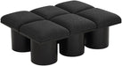 Meridian Furniture - Pavilion Black Boucle Fabric Upholstered 6pc. Bench - 466Black-6D - GreatFurnitureDeal