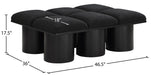Meridian Furniture - Pavilion Black Boucle Fabric Upholstered 6pc. Bench - 466Black-6D - GreatFurnitureDeal