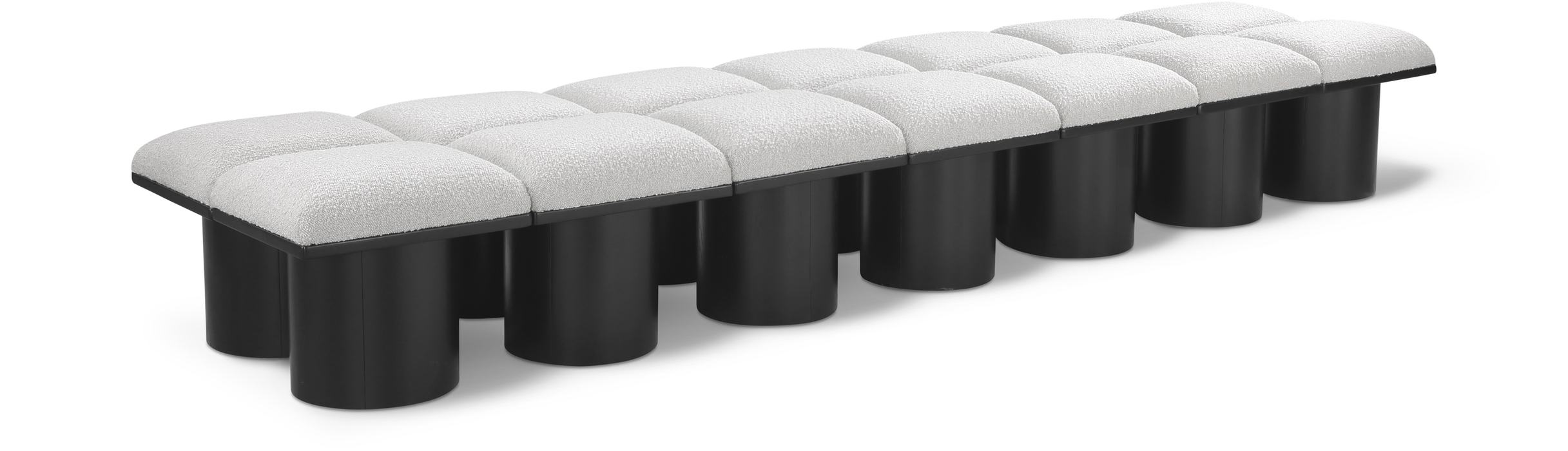 Meridian Furniture - Pavilion Cream Boucle Fabric Upholstered 14pc. Bench - 466Cream-14C - GreatFurnitureDeal