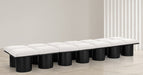Meridian Furniture - Pavilion Cream Boucle Fabric Upholstered 14pc. Bench - 466Cream-14C - GreatFurnitureDeal