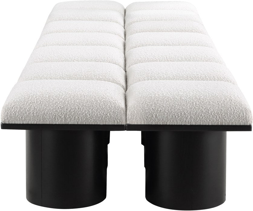 Meridian Furniture - Pavilion Cream Boucle Fabric Upholstered 14pc. Bench - 466Cream-14C - GreatFurnitureDeal