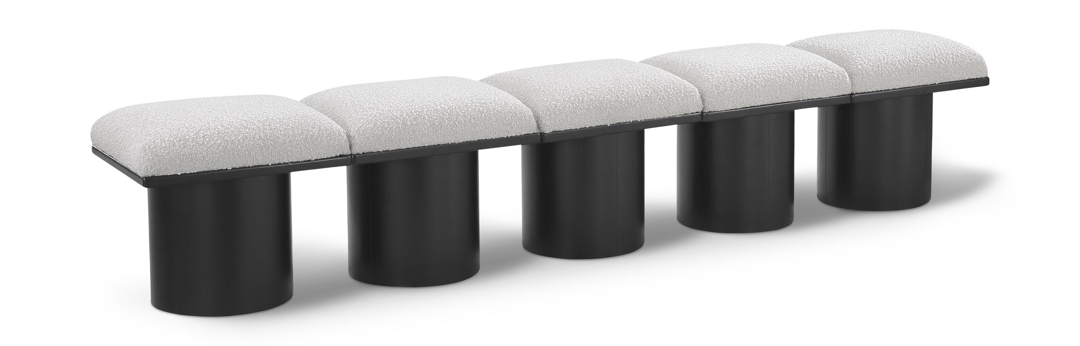 Meridian Furniture - Pavilion Cream Boucle Fabric Upholstered 5pc. Bench - 466Cream-5A - GreatFurnitureDeal