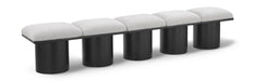 Meridian Furniture - Pavilion Cream Boucle Fabric Upholstered 5pc. Bench - 466Cream-5A - GreatFurnitureDeal