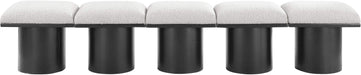 Meridian Furniture - Pavilion Cream Boucle Fabric Upholstered 5pc. Bench - 466Cream-5A - GreatFurnitureDeal