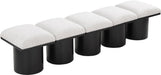 Meridian Furniture - Pavilion Cream Boucle Fabric Upholstered 5pc. Bench - 466Cream-5A - GreatFurnitureDeal