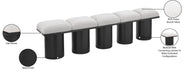 Meridian Furniture - Pavilion Cream Boucle Fabric Upholstered 5pc. Bench - 466Cream-5A - GreatFurnitureDeal